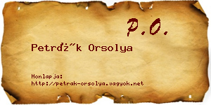 Petrák Orsolya névjegykártya