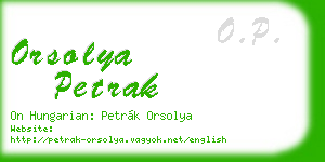 orsolya petrak business card